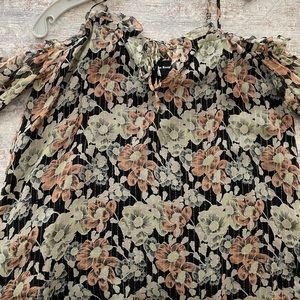 The Kooples floral cold shoulder top size Medium